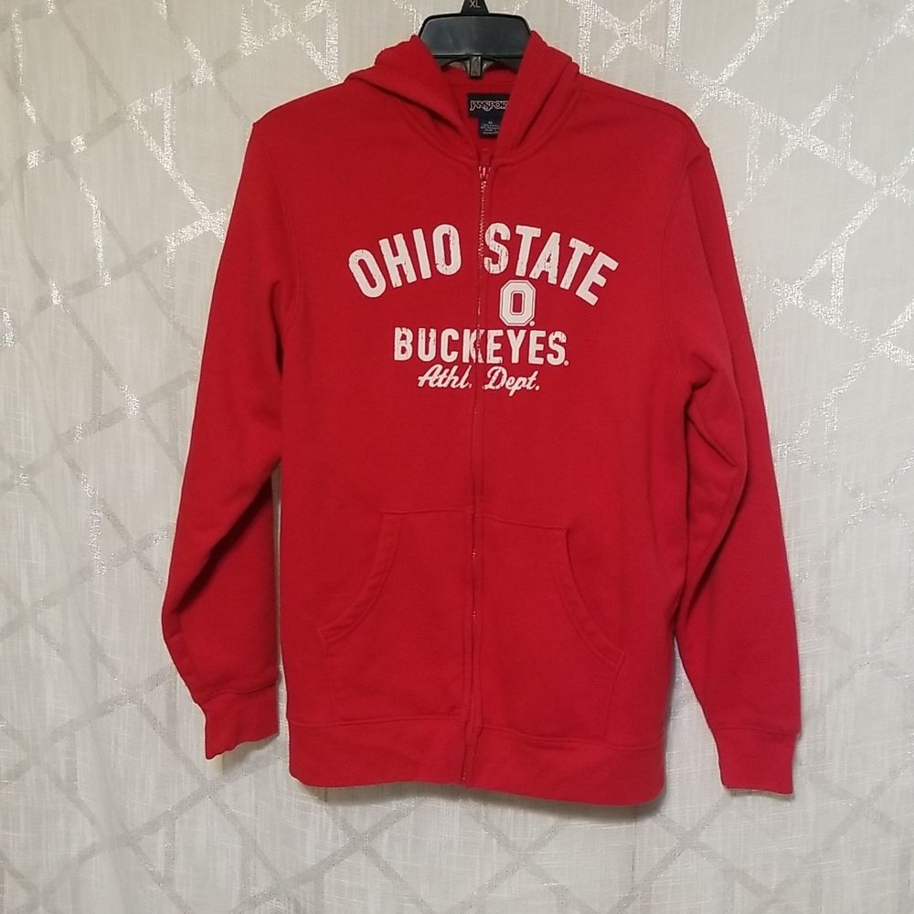 Ohio State University Buckeyes Jacket Womens Size XL Red White Zipper